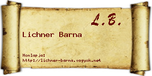 Lichner Barna névjegykártya